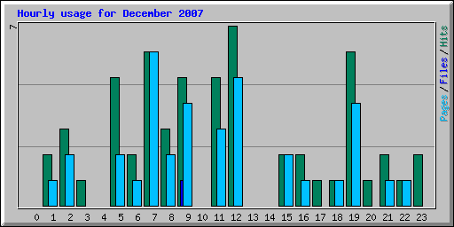 Hourly usage for December 2007